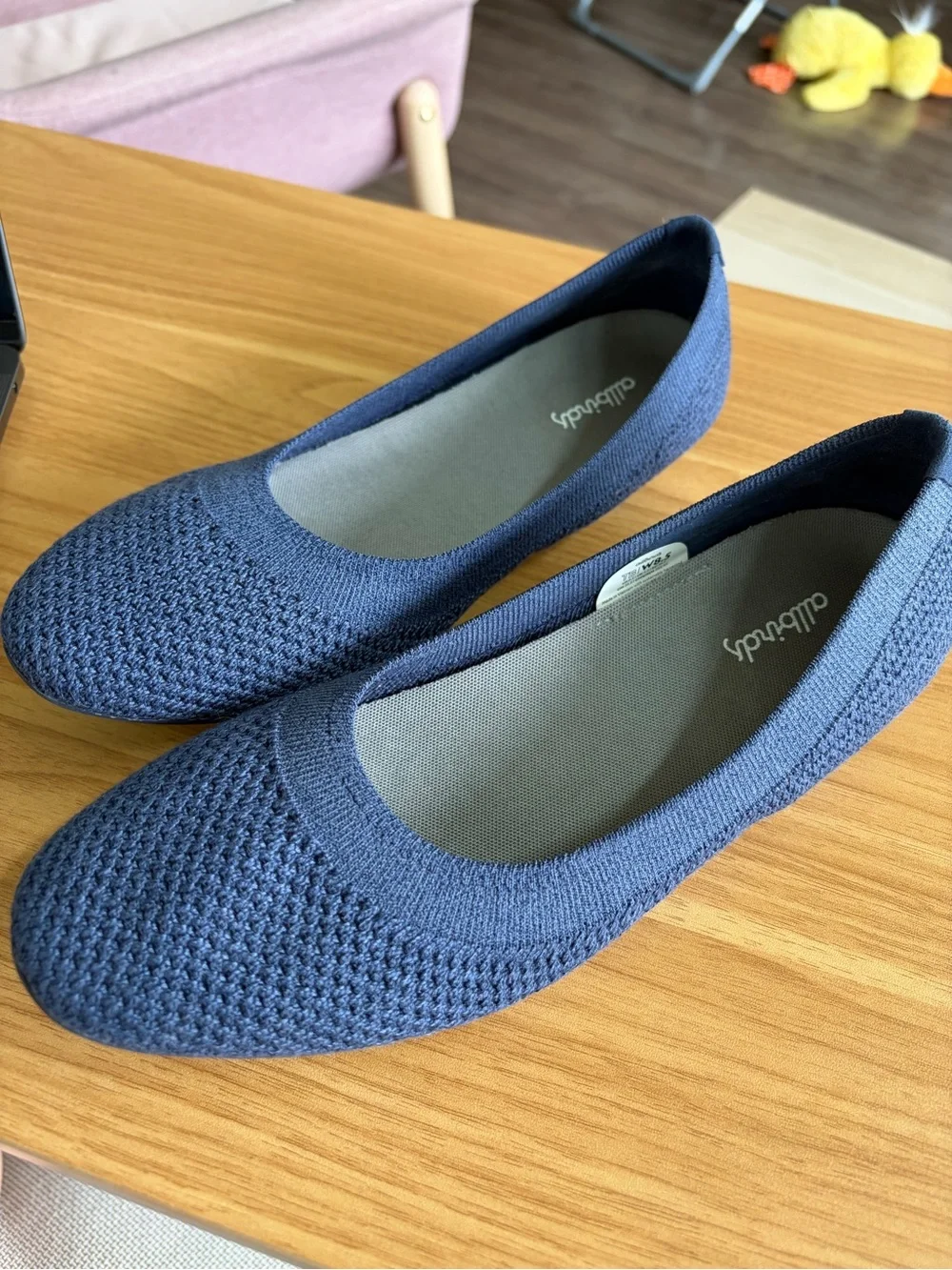 allbirds Navy Knit Slip-On Ballet Flats